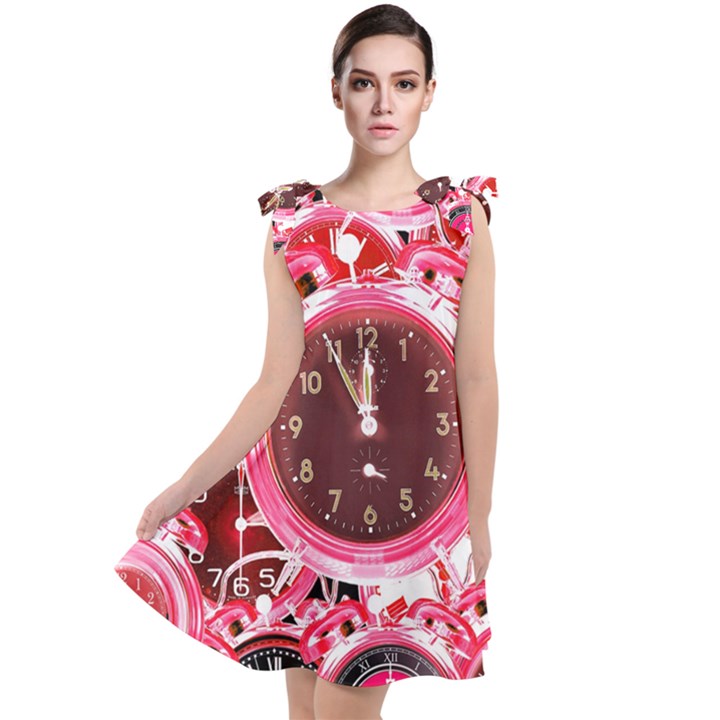 Clock Face 4 Tie Up Tunic Dress