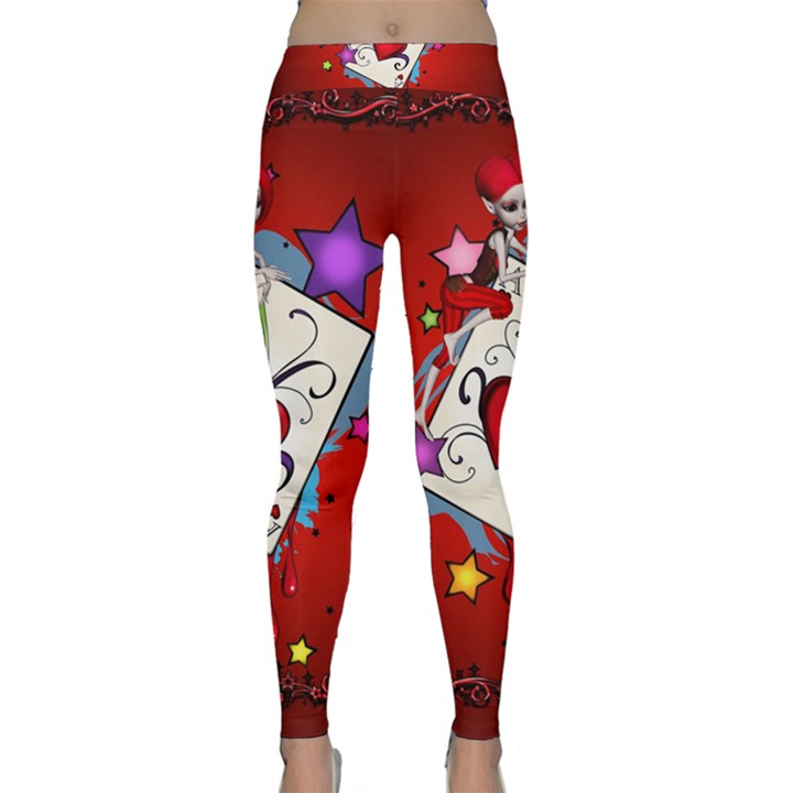 The Red Card Heart A With Fairy Classic Yoga Leggings