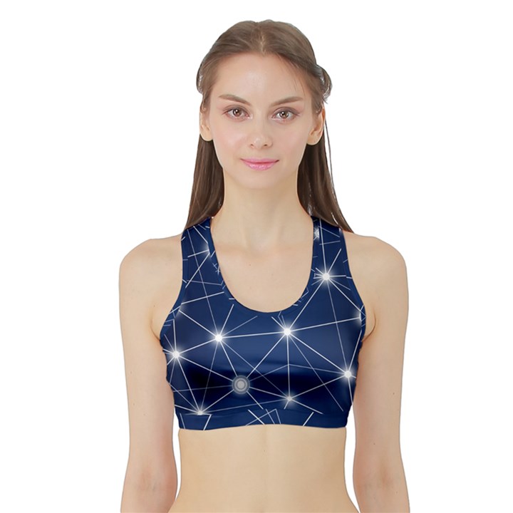 Network Technology Digital Sports Bra with Border