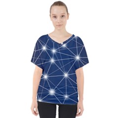 Network Technology Digital V-neck Dolman Drape Top by HermanTelo