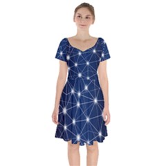 Network Technology Digital Short Sleeve Bardot Dress