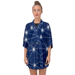 Network Technology Digital Half Sleeve Chiffon Kimono by HermanTelo