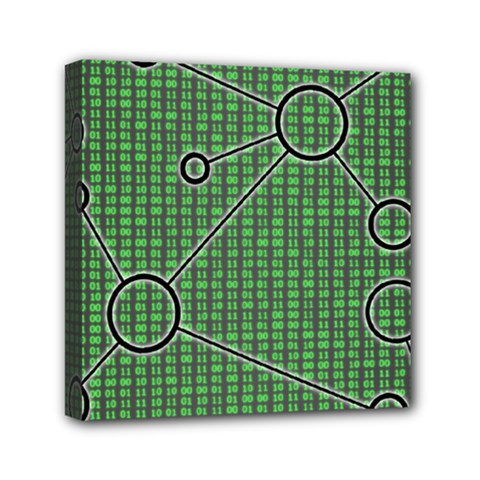 Network Communication Technology Mini Canvas 6  X 6  (stretched) by Bajindul