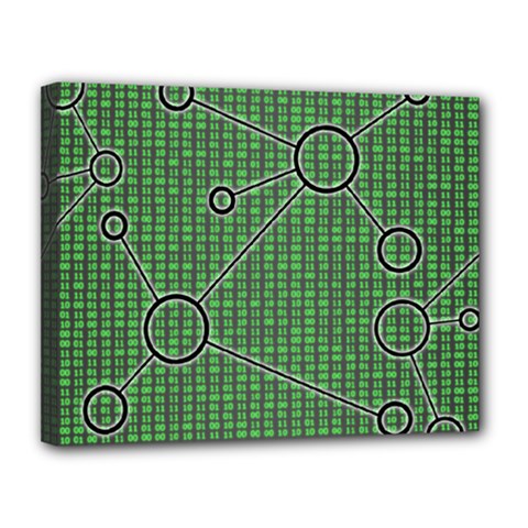 Network Communication Technology Canvas 14  X 11  (stretched) by Bajindul