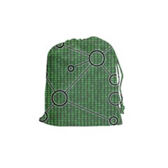 Network Communication Technology Drawstring Pouch (medium) by Bajindul