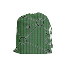 Network Communication Technology Drawstring Pouch (large) by Bajindul