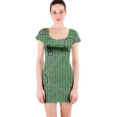 Network Communication Technology Short Sleeve Bodycon Dress by Bajindul