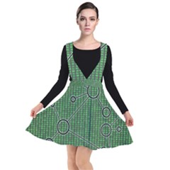 Network Communication Technology Plunge Pinafore Dress by Bajindul