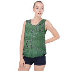 Network Communication Technology Bubble Hem Chiffon Tank Top by Bajindul