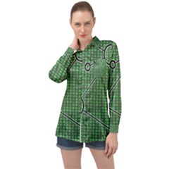 Network Communication Technology Long Sleeve Satin Shirt