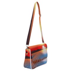 Sunset Water River Sea Sunrays Shoulder Bag With Back Zipper