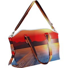 Sunset Water River Sea Sunrays Canvas Crossbody Bag by Mariart