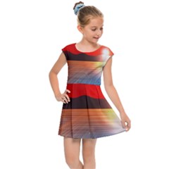 Sunset Water River Sea Sunrays Kids  Cap Sleeve Dress