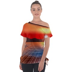 Sunset Water River Sea Sunrays Tie-up Tee