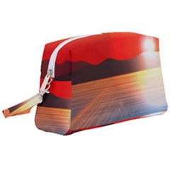 Sunset Water River Sea Sunrays Wristlet Pouch Bag (large)