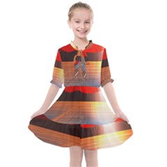 Sunset Water River Sea Sunrays Kids  All Frills Chiffon Dress by Mariart