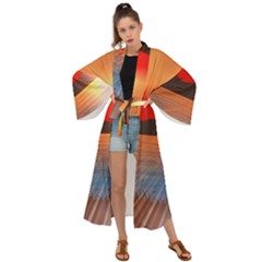 Sunset Water River Sea Sunrays Maxi Kimono by Mariart