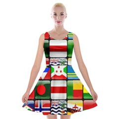 National Flags 1 Velvet Skater Dress by ArtworkByPatrick