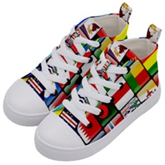 National Flags 1 Kids  Mid-top Canvas Sneakers by ArtworkByPatrick