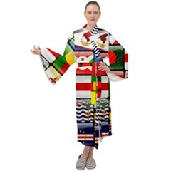 National Flags 1 Maxi Velour Kimono