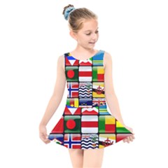 National Flags 1 Kids  Skater Dress Swimsuit by ArtworkByPatrick