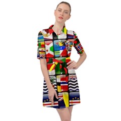 National Flags 1 Belted Shirt Dress