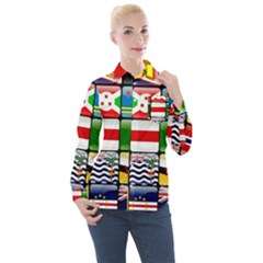 National Flags 1 Women s Long Sleeve Pocket Shirt