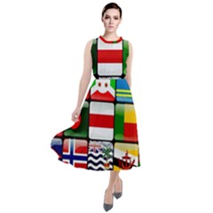 National Flags 1 Round Neck Boho Dress