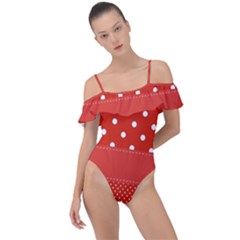 Polka Dots Two Times Frill Detail One Piece Swimsuit