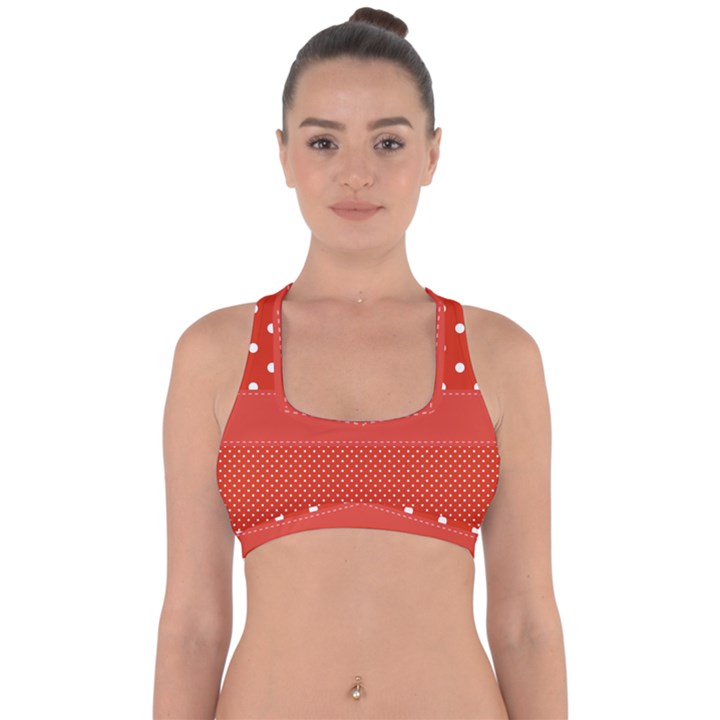 Polka Dots Two Times Cross Back Hipster Bikini Top 