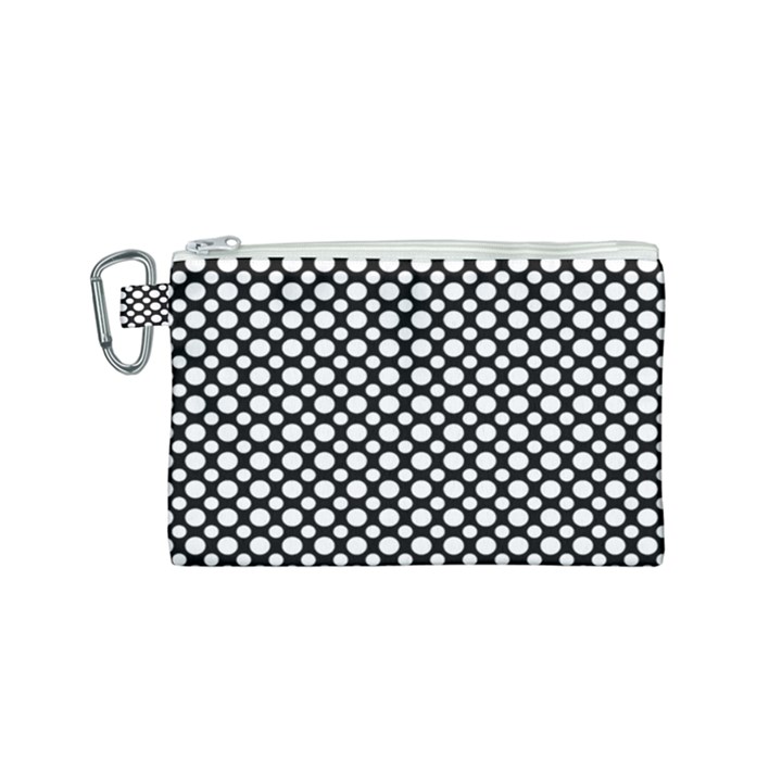 Dot Dots Dotted 2 Black Black Canvas Cosmetic Bag (Small)