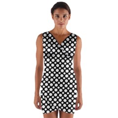 Dot Dots Dotted 2 Black Black Wrap Front Bodycon Dress by impacteesstreetwearten