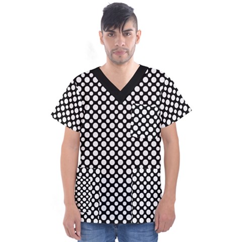 Dot Dots Dotted 2 Black Black Men s V-neck Scrub Top by impacteesstreetwearten