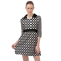 Dot Dots Dotted 2 Black Black Mini Skater Shirt Dress