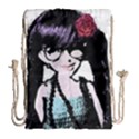 Girl With Flower Drawstring Bag (Large) View1