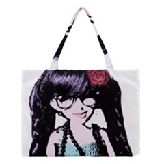 Girl With Flower Medium Tote Bag