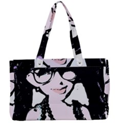 Girl With Flower Canvas Work Bag