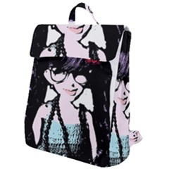 Girl With Flower Flap Top Backpack