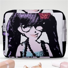 Girl With Flower Make Up Pouch (Large)