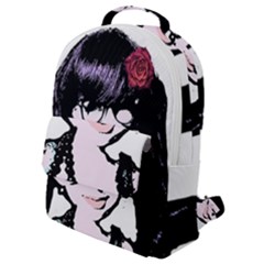 Girl With Flower Flap Pocket Backpack (Small)