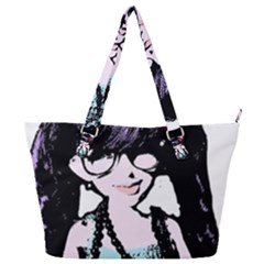 Girl With Flower Full Print Shoulder Bag