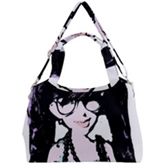 Girl With Flower Double Compartment Shoulder Bag