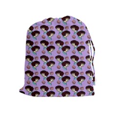 Redhead Girl Pattern Lilac Drawstring Pouch (xl) by snowwhitegirl