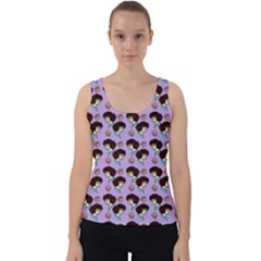 Redhead Girl Pattern Lilac Velvet Tank Top by snowwhitegirl