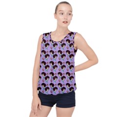 Redhead Girl Pattern Lilac Bubble Hem Chiffon Tank Top by snowwhitegirl