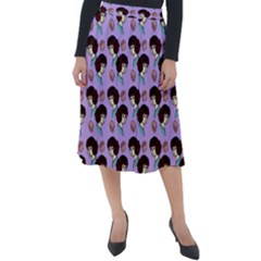 Redhead Girl Pattern Lilac Classic Velour Midi Skirt  by snowwhitegirl