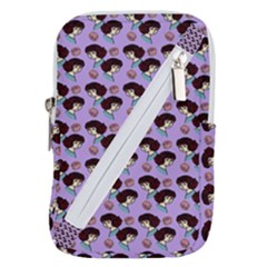 Redhead Girl Pattern Lilac Belt Pouch Bag (small)