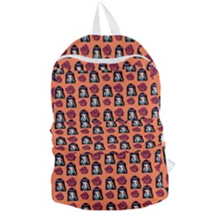 Girl Flower Pattern Apricot Foldable Lightweight Backpack by snowwhitegirl