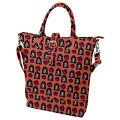 Girl Flower Pattern Apricot Buckle Top Tote Bag by snowwhitegirl