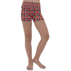 Girl Flower Pattern Apricot Kids  Lightweight Velour Yoga Shorts by snowwhitegirl